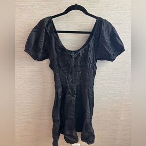 GAP Black Puff Sleeve Mini Dress